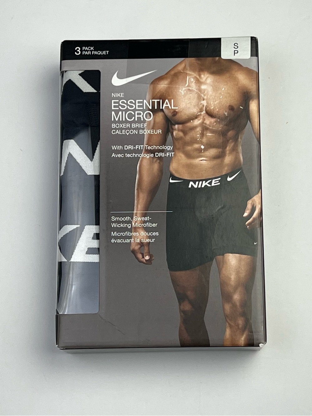 Nike Long Boxer Brief 3 Pack Dri-Fit Essential Micro in black & white underwear